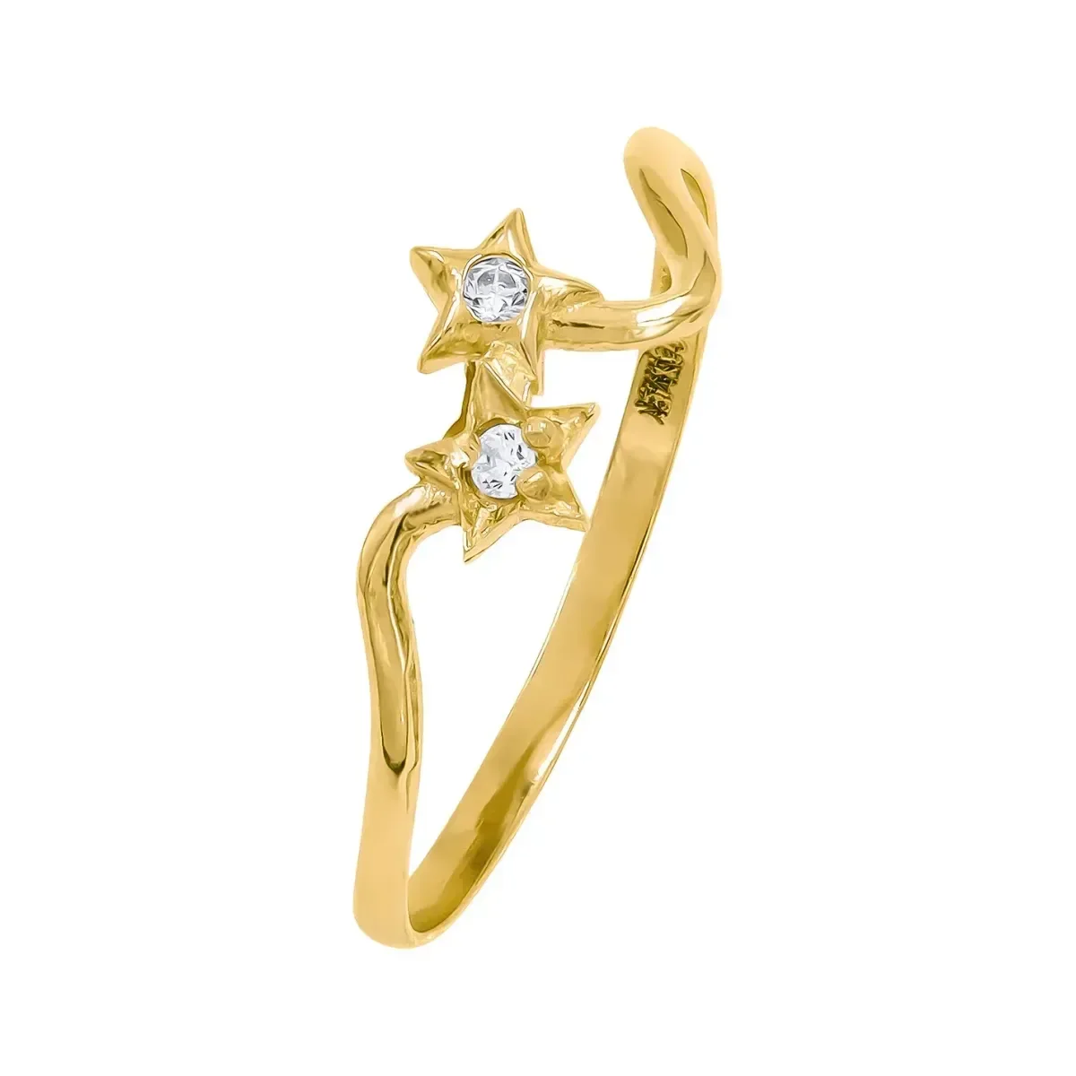 Anillo de oro 10k con zirconia y diseño de Estrella minimalista - Joyaris joyería mexicana