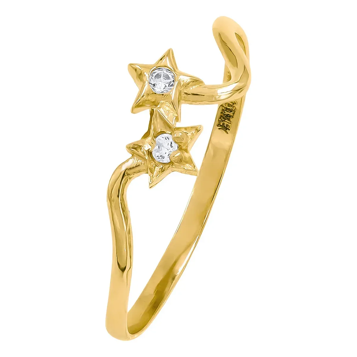 Anillo de oro 10k con zirconia y diseño de Estrella minimalista - Joyaris joyería mexicana