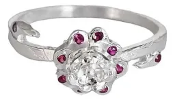Anillo Plata 925 Flor de Loto con Zirconia Rosa - Imagen 3