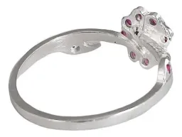 Anillo Plata 925 Flor de Loto con Zirconia Rosa - Imagen 4