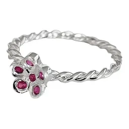 Anillo Flor Plata 925 con Zirconia Rosa para Mujer - Imagen 1