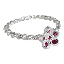 Anillo Flor Plata 925 con Zirconia Rosa para Mujer - Imagen 2