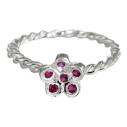 Anillo Flor Plata 925 con Zirconia Rosa para Mujer - Imagen 3