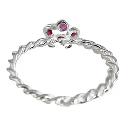 Anillo Flor Plata 925 con Zirconia Rosa para Mujer - Imagen 4