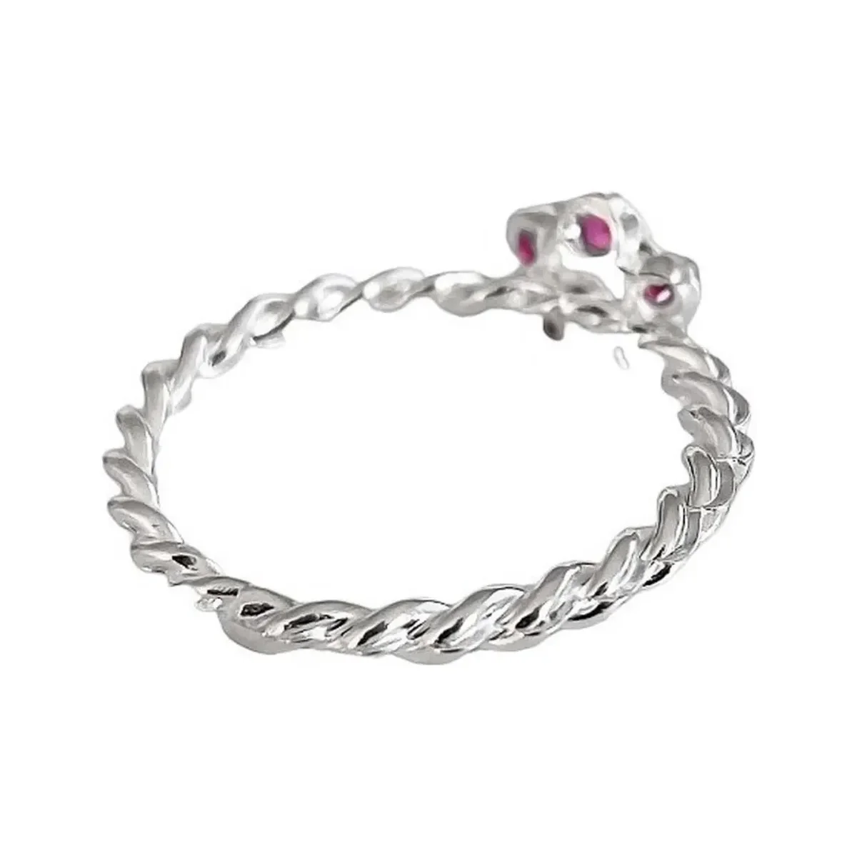 Anillo Flor Plata 925 con Zirconia Rosa para Mujer - Imagen 5