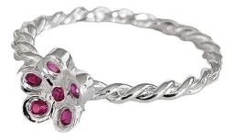 Anillo Flor Plata 925 con Zirconia Rosa para Mujer - Imagen 1