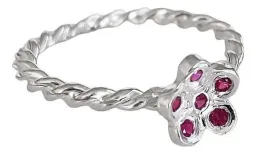 Anillo Flor Plata 925 con Zirconia Rosa para Mujer - Imagen 2