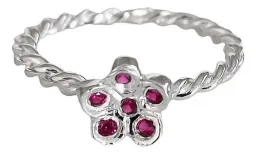 Anillo Flor Plata 925 con Zirconia Rosa para Mujer - Imagen 3