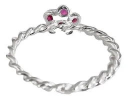 Anillo Flor Plata 925 con Zirconia Rosa para Mujer - Imagen 4
