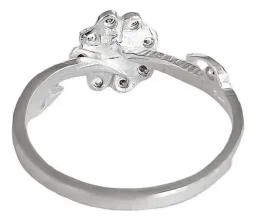 Anillo Plata 925 Flor con Zirconia Transparente - Imagen 5