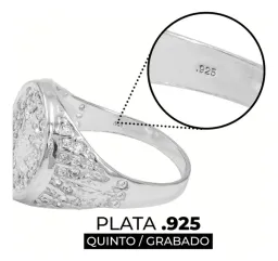 Anillo Plata 925 Hoja Cannabis Zirconias Verdes para Hombre Talla 8.5 - Imagen 3
