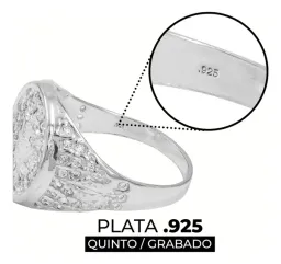 Anillo Plata 925 Hoja Cannabis Zirconias Verdes para Hombre Talla 11 - Imagen 3