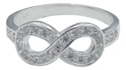 Anillo Plata 925 Infinito con Zirconia para Mujer Talla 8 - Imagen 1