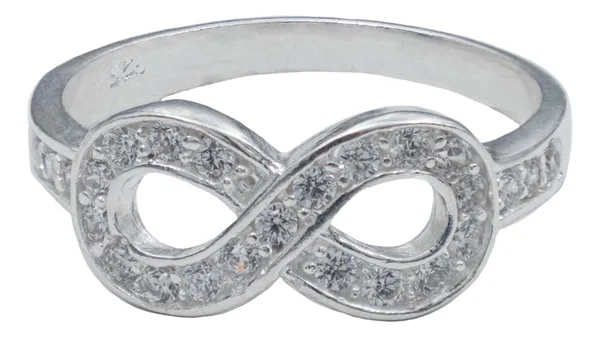 Anillo de plata .925 zirconia diseno infinito — Joyaris