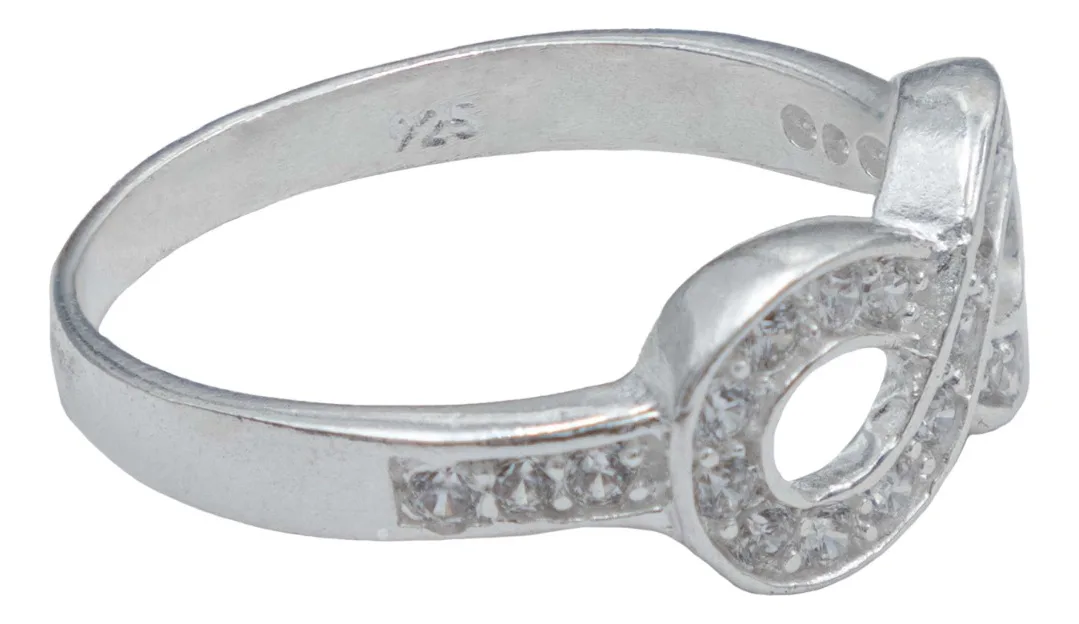 Anillo de plata .925 zirconia diseno infinito — Joyaris