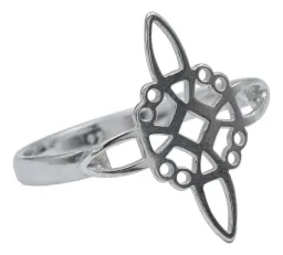 Anillo Plata Ley 925 Nudo de Bruja Diseño Unisex - Imagen 1