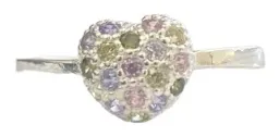Anillo Corazón Plata .925 con Zirconia Talla 7.5 - Imagen 1
