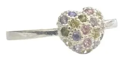 Anillo Corazón Plata .925 con Zirconia Talla 7.5 - Imagen 2