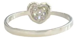 Anillo Corazón Plata .925 con Zirconia Talla 7.5 - Imagen 3