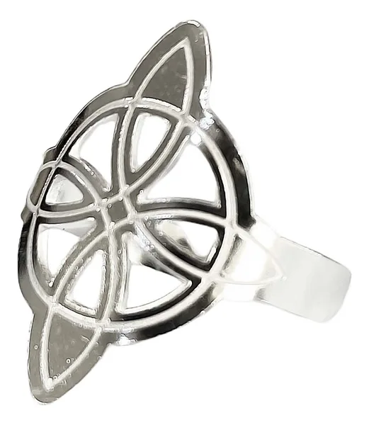 Anillo de Plata 925 Nudo de Bruja Ajustable Símbolo Protector Unisex - Imagen 1