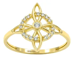 Anillo Nudo Bruja Celta con Zirconias Oro 10k - Imagen 2