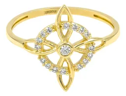 Anillo Nudo Bruja Celta con Zirconias Oro 10k - Imagen 3