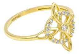 Anillo Nudo Bruja Celta con Zirconias Oro 10k - Imagen 4