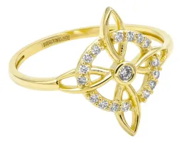 Anillo Nudo Bruja Celta con Zirconias Oro 10k - Imagen 5