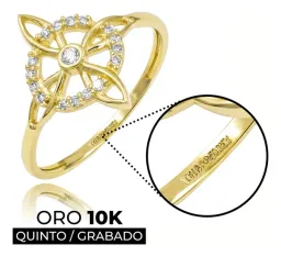 Anillo Nudo Bruja Celta con Zirconias Oro 10k - Imagen 7