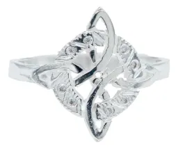 Anillo Plata 925 Nudo de Bruja Celta Diamantado con Zirconia - Imagen 1