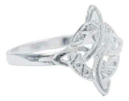 Anillo Plata 925 Nudo de Bruja Celta Diamantado con Zirconia - Imagen 2