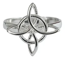 Anillo Plata 925 Nudo Bruja Celta Liso Unisex - Imagen 1