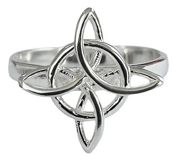 Anillo de plata .925 plateado nudo de bruja celta diseno liso — Joyaris