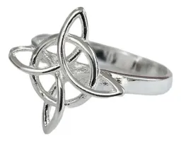 Anillo Plata 925 Nudo Bruja Celta Liso Unisex - Imagen 2