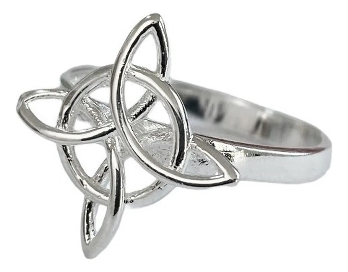 Anillo de plata .925 plateado nudo de bruja celta diseno liso — Joyaris