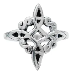 Anillo Plata Ley .925 Nudo de Bruja Celta Místico Pavonado - Imagen 1