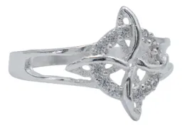 Anillo Plata 925 Nudo de Bruja Celta con Zirconia para Mujer - Imagen 1