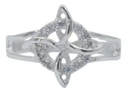 Anillo Plata 925 Nudo de Bruja Celta con Zirconia para Mujer - Imagen 2