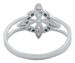 Anillo Plata 925 Nudo Bruja Celta con Zirconias Multicolor - Imagen 5