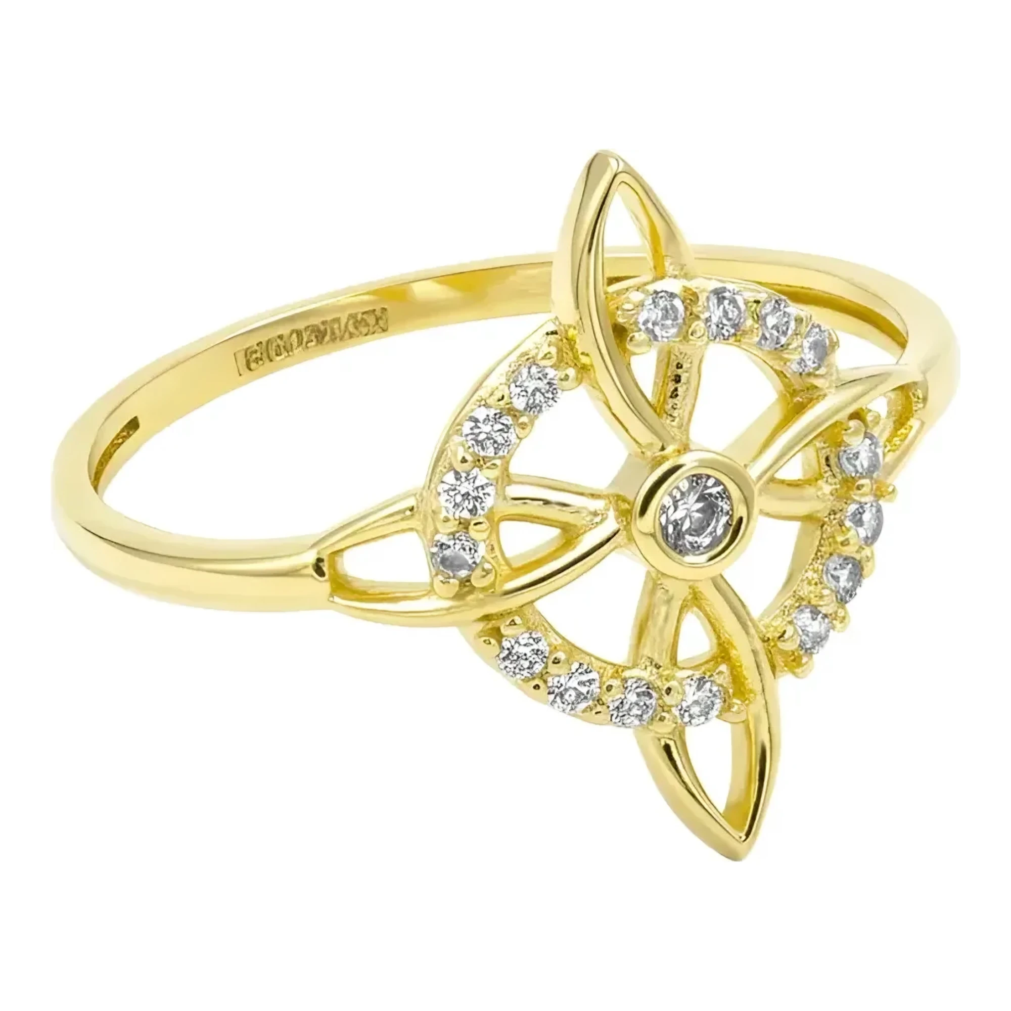 Anillo Nudo Bruja Celta con Zirconias Oro 10k - Imagen 5