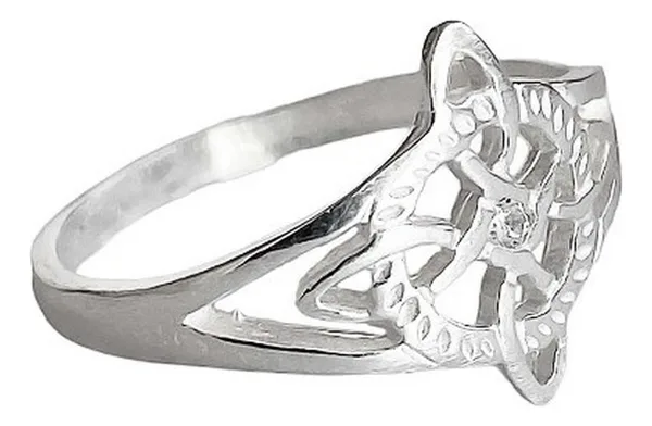 Anillo de plata .925 plateado zirconia Nudo de Bruja — Joyaris