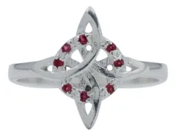 Anillo Plata 925 Nudo de Bruja Zirconias Multicolor Talla 7 - Imagen 4