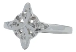 Anillo Plata 925 Nudo de Bruja con Zirconias Transparentes - Imagen 1