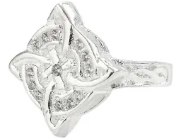 Anillo Plata 925 Nudo de Bruja con Zirconia Diseño Místico - Imagen 1