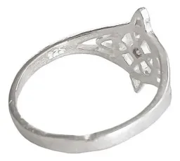 Anillo Plata 925 Nudo Bruja con Zirconia Naranja Artesanal - Imagen 3