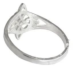 Anillo Plata 925 Nudo Bruja con Zirconia Naranja Artesanal - Imagen 4