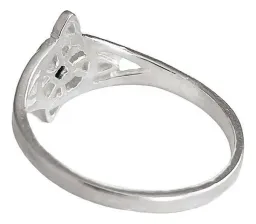 Anillo Plata Ley .925 Nudo de Bruja con Zirconia Negra - Imagen 3