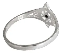 Anillo Plata Ley .925 Nudo de Bruja con Zirconia Negra - Imagen 4