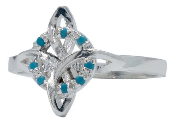 Anillo Plata 925 Nudo de Bruja Zirconias Multicolor - Imagen 1
