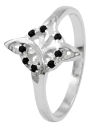 Anillo Plata 925 Nudo de Bruja con Zirconias Negras para Mujer - Imagen 4